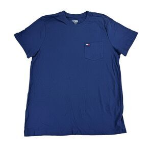 Tommy Hilfiger Mens Tommy Crewneck Pocket Logo Short Sleeve T-Shirt Blue S